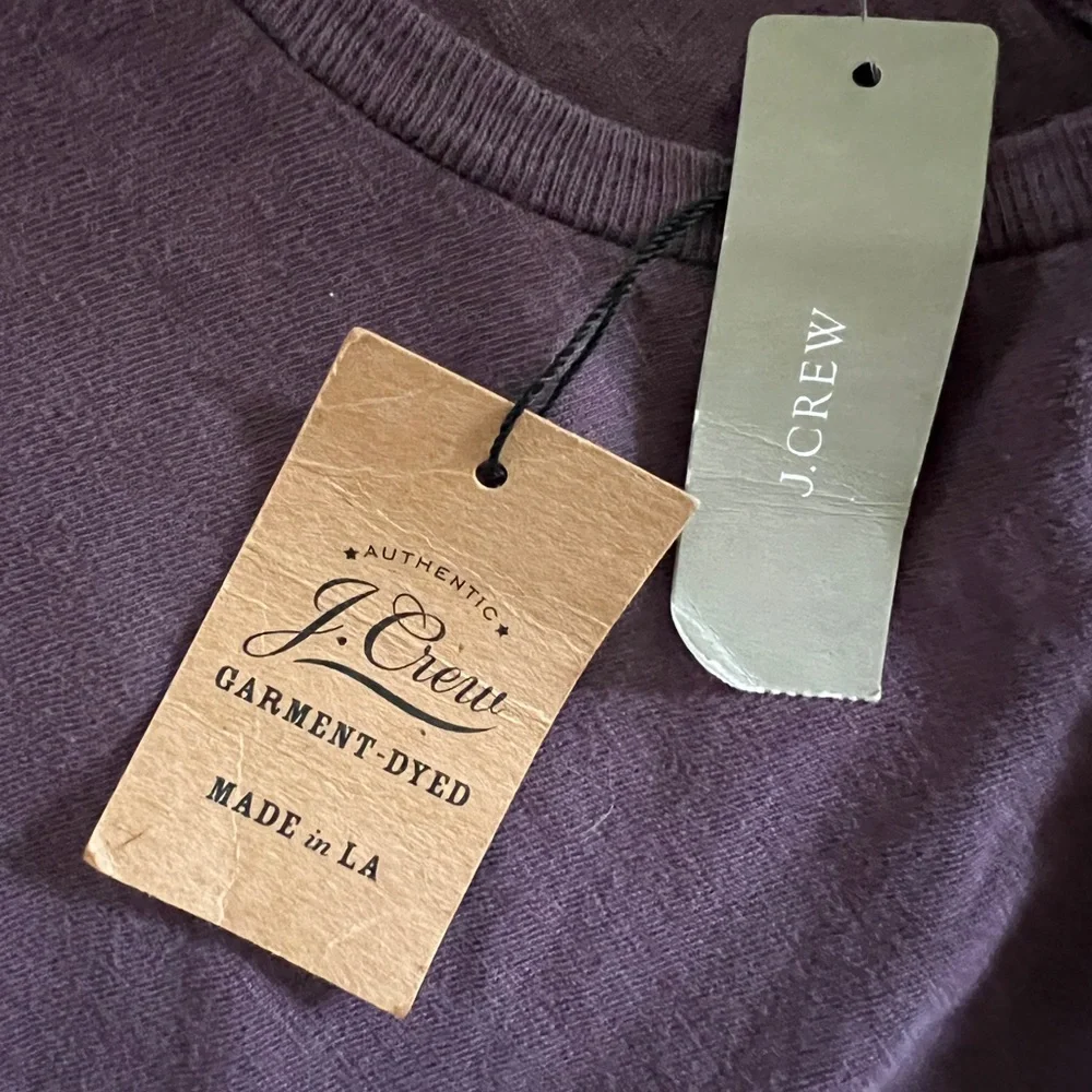 J. Crew NWT brownish purple garment dyed men’s Short Sleeve Tee SZS - Picture 2 of 7